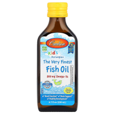 Риб'ячий жир для дітей, Fish Oil, Carlson, норвезький, зі смаком лимона, 800 мг, 200 мл