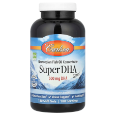 Риб'ячий жир, Super-DHA Gems, Carlson, 500 мг, 180 гелевих капсул