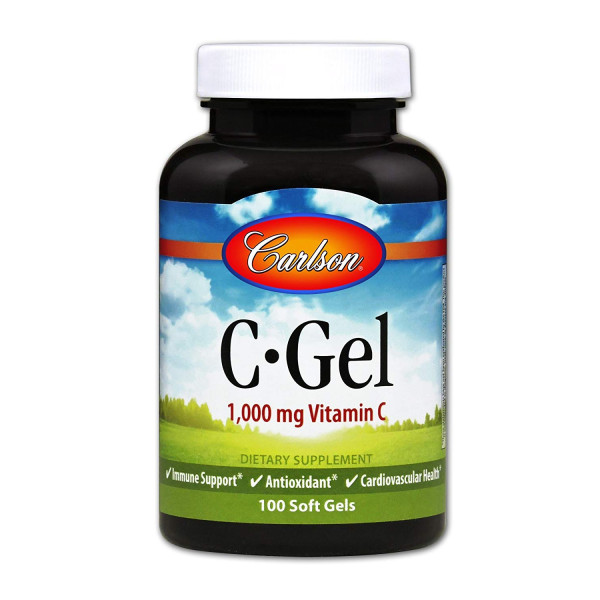 Вітамін C, C-Gel, Carlson, 1000 мг, 100 гелевих капсул
