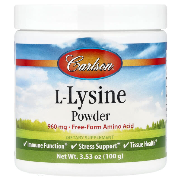 L-лізин, L-Lysine, Carlson, 100 грам