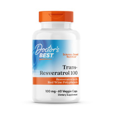 Ресвератрол, Trans-Resveratrol 100 з ResVinol, Doctor's Best, 100 мг, 60 капсул