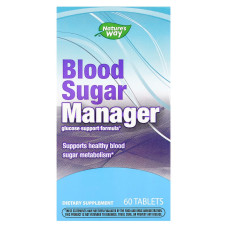 Рівень цукру в крові, Blood Sugar Manager, Nature's Way, 60 веганських таблеток