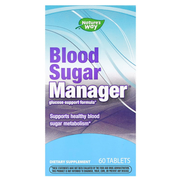 Рівень цукру в крові, Blood Sugar Manager, Nature's Way, 60 веганських таблеток