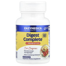 Ферменти і пробіотики, Digest + Probiotics, Enzymedica, 30 капсул