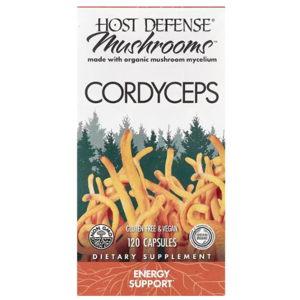 Кордицепс, Cordyceps, Host Defense, для захисту організму, енергетична підтримка, 1 г, 120 вегетаріанських капсул