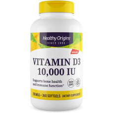 Вітамін D3, Vitamin D3, Healthy Origins, 10 000 МО, 360 гелевих капсул