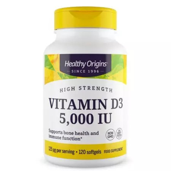 Вітамін D3 в олії МСТ, Vitamin D3 in MCT Oil, Healthy Origins, 5000 МО, 120 гелевих капсул