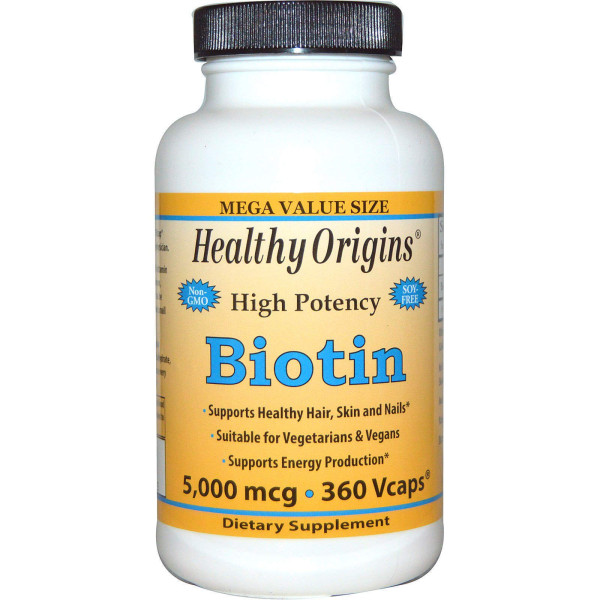 Біотин, Biotin, Healthy Origins, 5000 мкг, 360 капсул