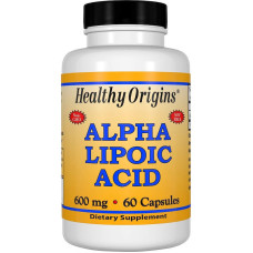 Альфа-ліпоєва кислота, Alpha Lipoic Acid, Healthy Origins, 600 мг, 60 капсул