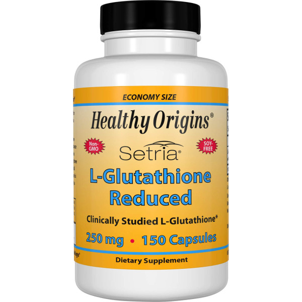 Глутатіон, L-Glutathione, Healthy Origins, Setria, знижений, 250 мг, 150 капcул