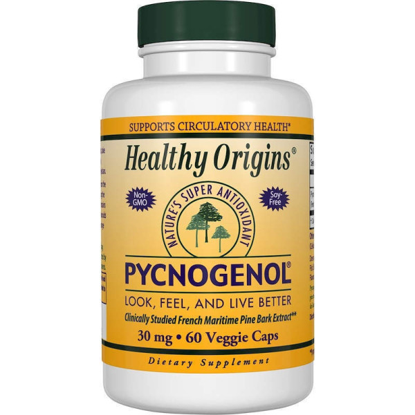 Пікногенол, Pycnogenol, Healthy Origins, 30 мг, 60 капсул