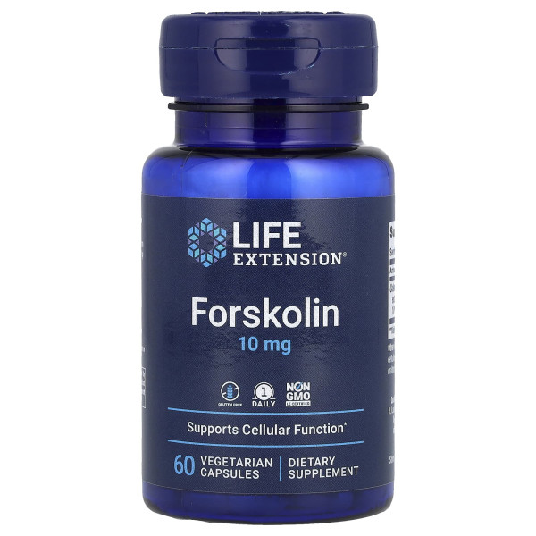 Форсколін, Forskolin, Life Extension, 10 мг, 60 вегетаріанських капсул