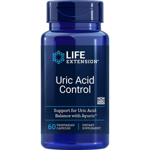 Сечова кислота, контроль, Uric Acid Control, Life Extension, 60 вегетаріанських капсул
