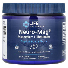 Магній треонат, Magnesium L-Threonate, Neuro-Mag, Life Extension, тропічний пунш, 93,35 г