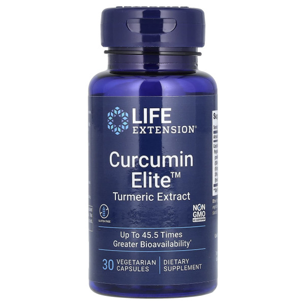 Екстракт куркуми, Curcumin Elite Turmeric Extract, Life Extension, 30 вегетаріанських капсул