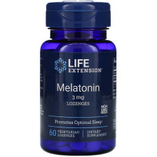 Мелатонін, Melatonin, Life Extension, 3 мг, 60 льодяників