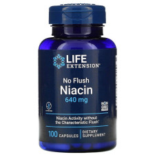 Ніацин (Вітамін В3), No Flush Niacin, Life Extension, 640 мг, 100 капсул