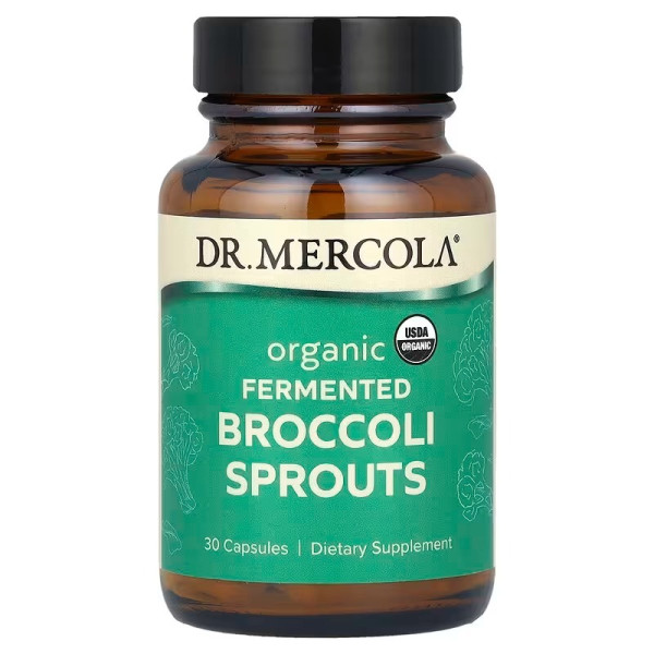 Брокколі ферментована, Broccoli Sprouts, Dr. Mercola, органічні паростки, 30 капсул