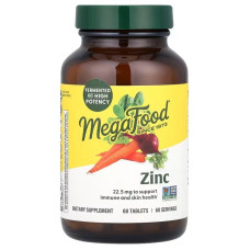 Цинк, Zinc, MegaFood, 22,5 мг, 60 таблеток