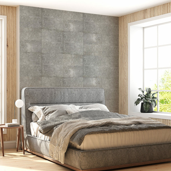 Самоклеюча вінілова плитка 600х300х1,5мм Сріблястий мармур, ціна за 1 шт. (СВП-103) Глянець SW-00000290