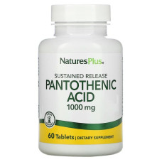 Пантотенова кислота (Pantothenic Acid), Nature's Plus, 1000 мг, 60 таблеток