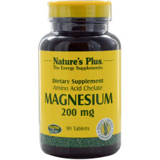 Магній, Magnesium, Nature's Plus, 200 мг, 90 таблеток