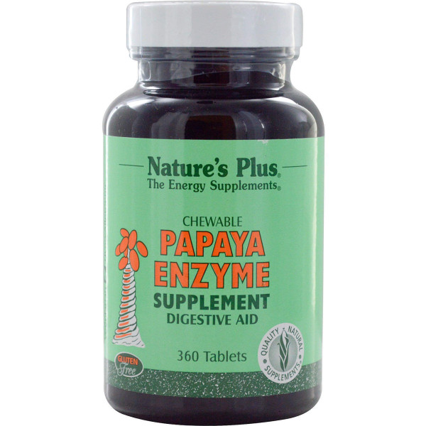 Ферменти папайї, Papaya Enzyme, Nature's Plus, 360 жувальних таблеток