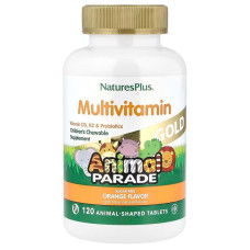 Вітаміни для дітей, Children's Chewable Multivitamin, Nature's Plus, Animal Parade, смак апельсину, 120 жувальних таблеток у формі тварин