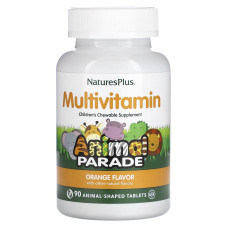 Мультивітаміни та мінерали для дітей, Multi-Vitamin & Mineral Supplement, Nature's Plus, апельсиновий смак, 90 таблеток у формі тварин