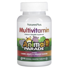 Мультивітаміни та мінерали для дітей, Multi-Vitamin & Mineral Supplement, Nature's Plus, з різними смаками, 90 таблеток у формі тварин
