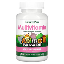 Вітаміни для дітей, Multi-Vitamin and Mineral, Nature's Plus, Animal Parade, смак кавуна, 180 жувальних цукерок у формі тварин