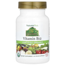 Вітамін В-12, Vitamin B12, Nature's Plus, Source of Life Garden, органік, 60 веганських капсул
