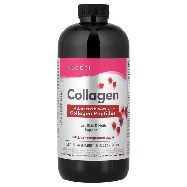 Колаген 1 та 3 типу, Collagen Type 1 & 3 Liquid, NeoCell, рідкий, концентрат гранату, 473 мл