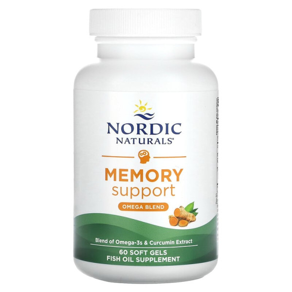 Омега з куркуміном для пам'яті, Memory Support, Omega Blend, Nordic Naturals, 500 мг, 60 капсул