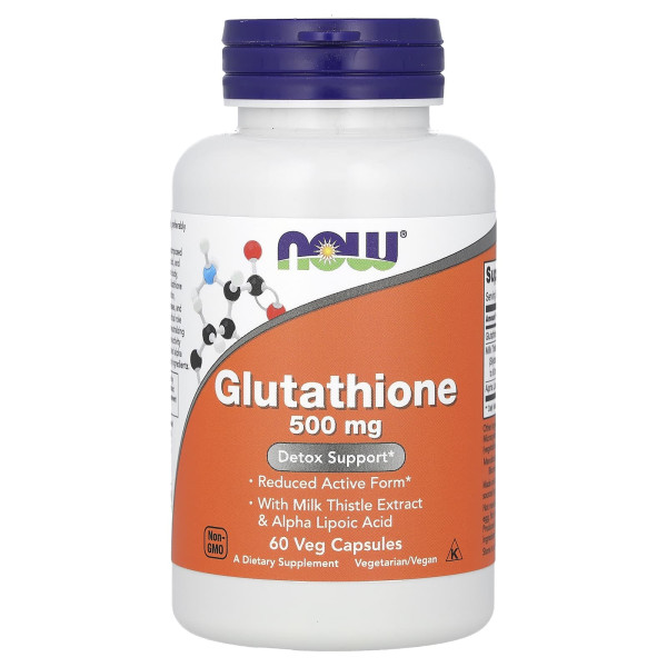 Глутатіон, Glutathione, NOW Foods, 500 мг, 60 вегетаріанських капсул
