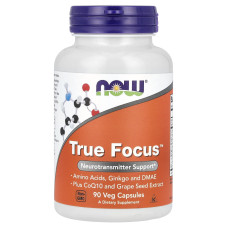 Тру Фокус, True Focus, Now Foods, 90 вегетаріанських капсул.