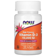 Вітамін D-3, Vitamin D-3, NOW Foods, високоефективний, 10000 МО, 120 гелевих капсул