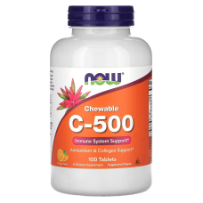 Вітамін С жувальний, Chewable C-500, Now Foods, смак апельсина, 100 жувальних таблеток