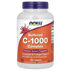 Вітамін С-1000, Buffered C-1000, Now Foods, буферизований, комплекс, 180 таблеток