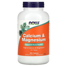 Кальцій і магній, Calcium & Magnesium, Now Foods, 250 таблеток