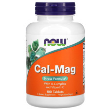 Кальцій та магній, Cal-Mag, Now Foods, стрес формула, 100 таблеток