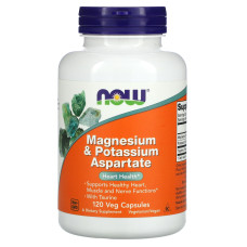 Магній та калій аспартат, Magnesium & Potassium Aspartate, Now Foods, 120 вегетаріанських капсул