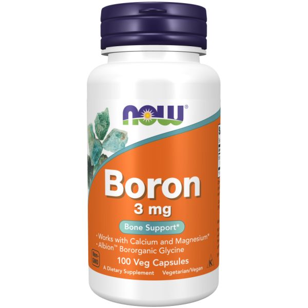 Бор, Boron, Now Foods, 3 мг, 100 вегетаріанських капсул