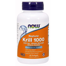 Масло криля Neptune, Krill, Now Foods, подвійна сила, 1000 мг, 60 капсул