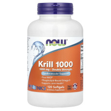 Масло криля Neptune, Krill, Now Foods, подвійна сила, 1000 мг, 120 капсул