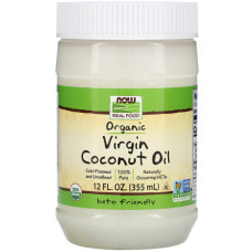 Кокосова олія, Coconut Oil, Now Foods, Real Food, першого віджиму, органічна, 355 мл