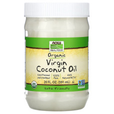 Кокосова олія, Coconut Oil, Now Foods, Real Food, першого віджиму, органічна, 591 мл