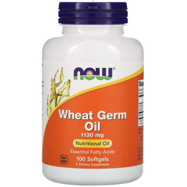 Масло зародків пшениці, Wheat Germ Oil, Now Foods, 1130 мг, 100 гелевих капсул