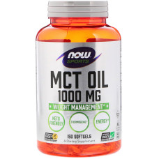 Масло МСТ для схуднення, MCT Oil, Now Foods, Sports, 1000 мг, 150 капсул