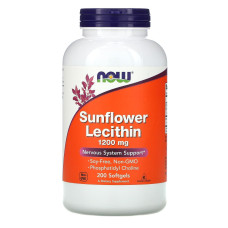 Соняшниковий лецитин, Sunflower Lecithin, Now Foods, 1200 мг, 200 гелевих капсул